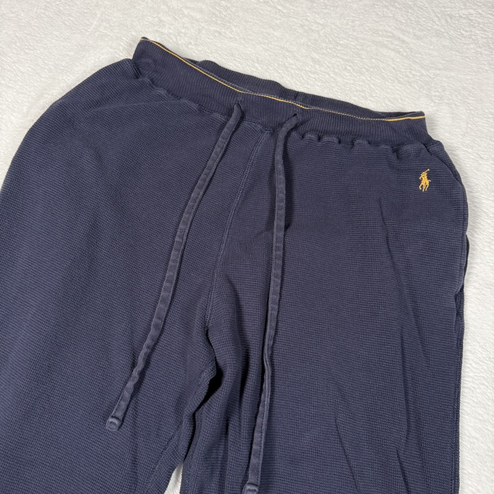 Polo Ralph Lauren Pajama Pants Mens Medium Blue Waffle Knit Lounge Sleepwear